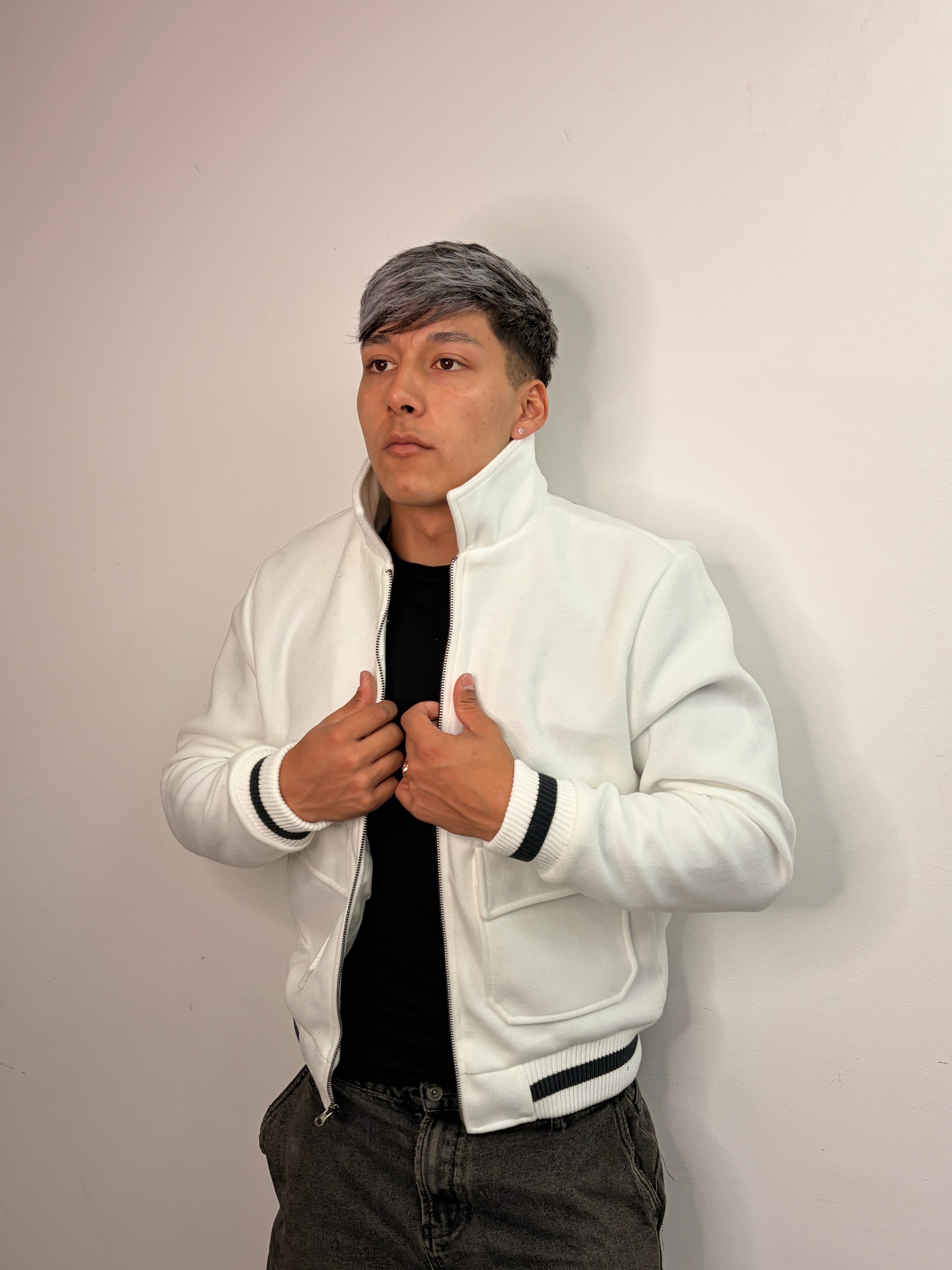 Chaqueta Track — Blanco
