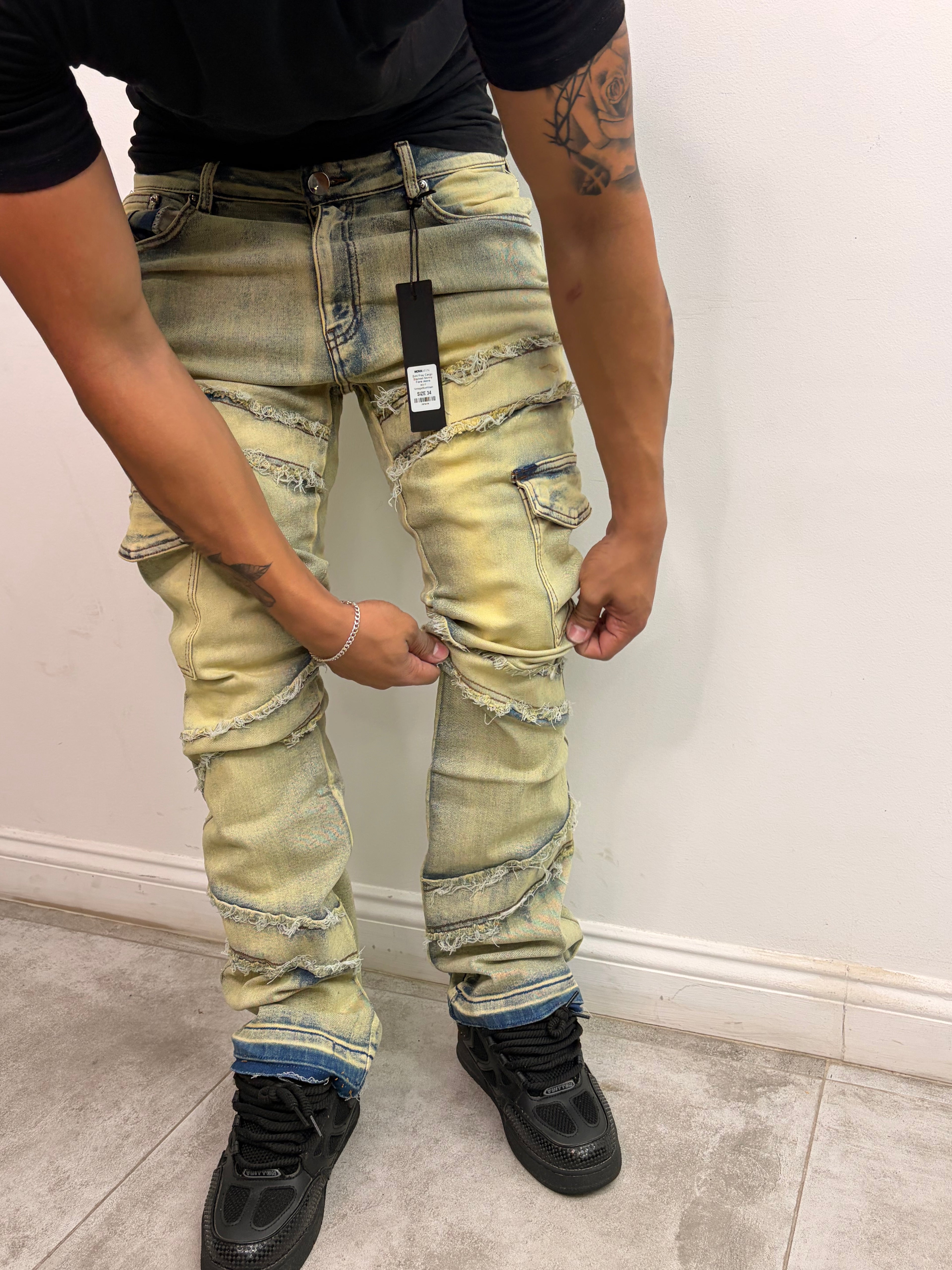 Jeans Flared Cargo — Utility