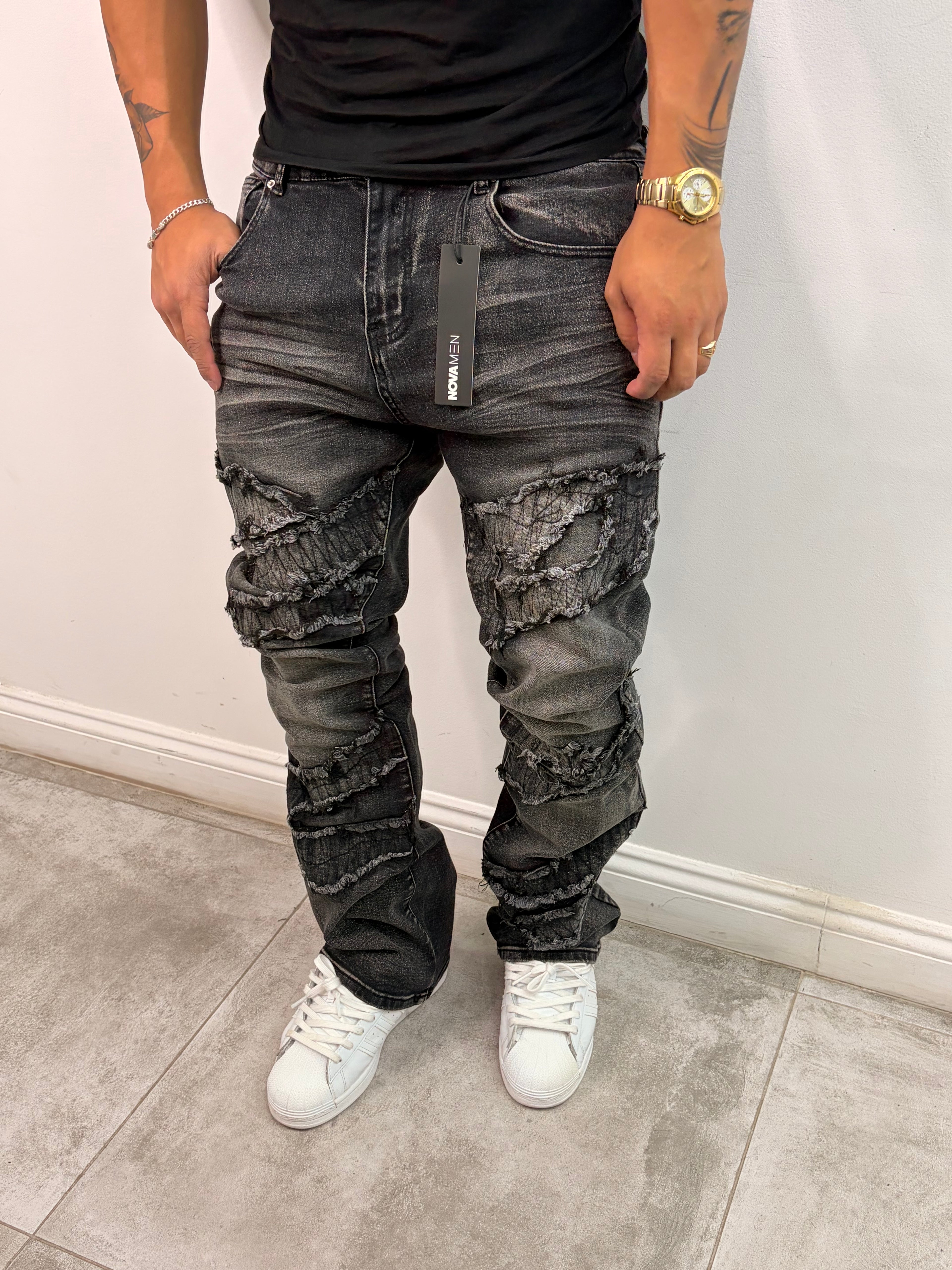 Jeans Slim Flared — Noir