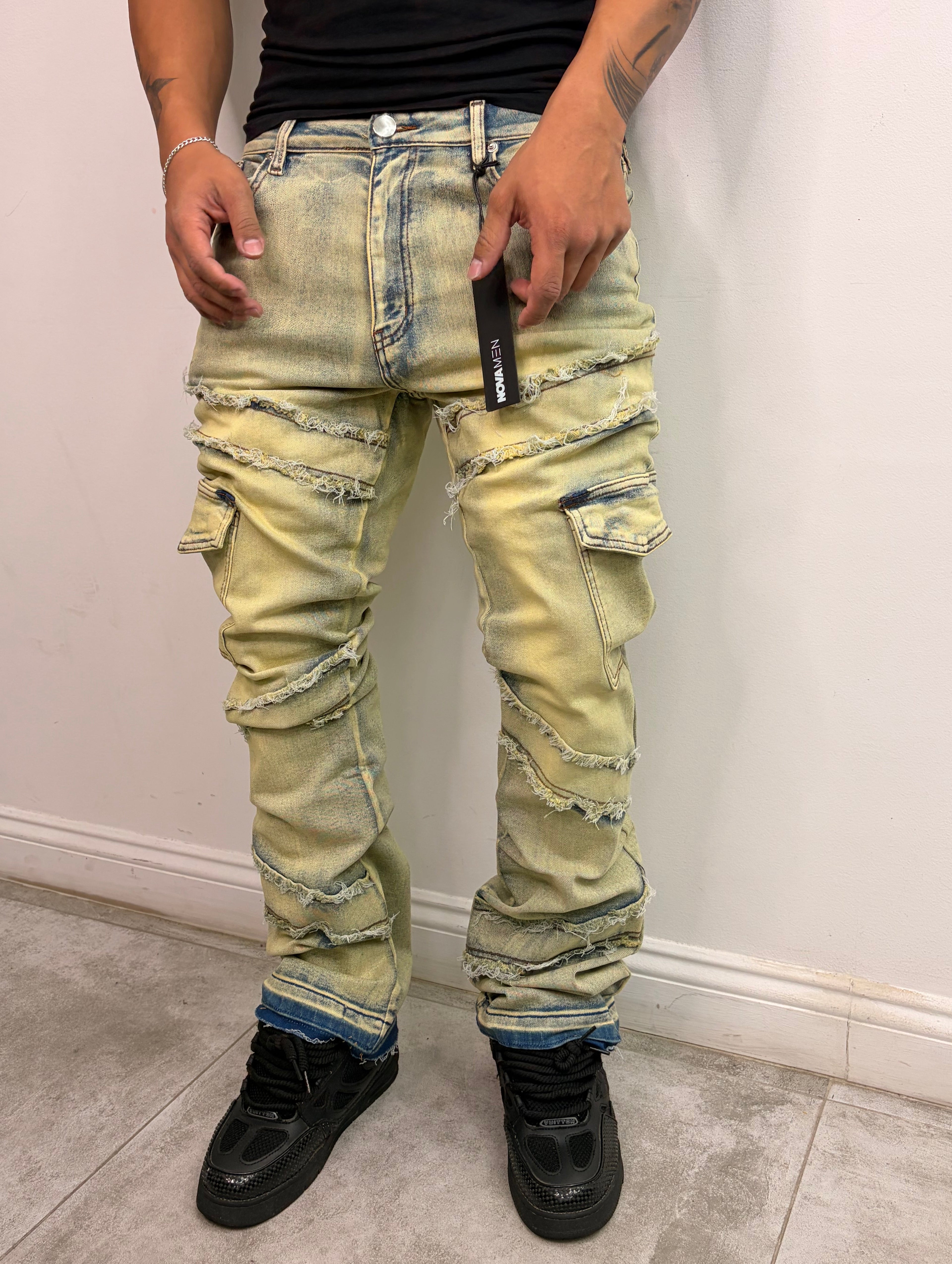 Jeans Flared Cargo — Utility