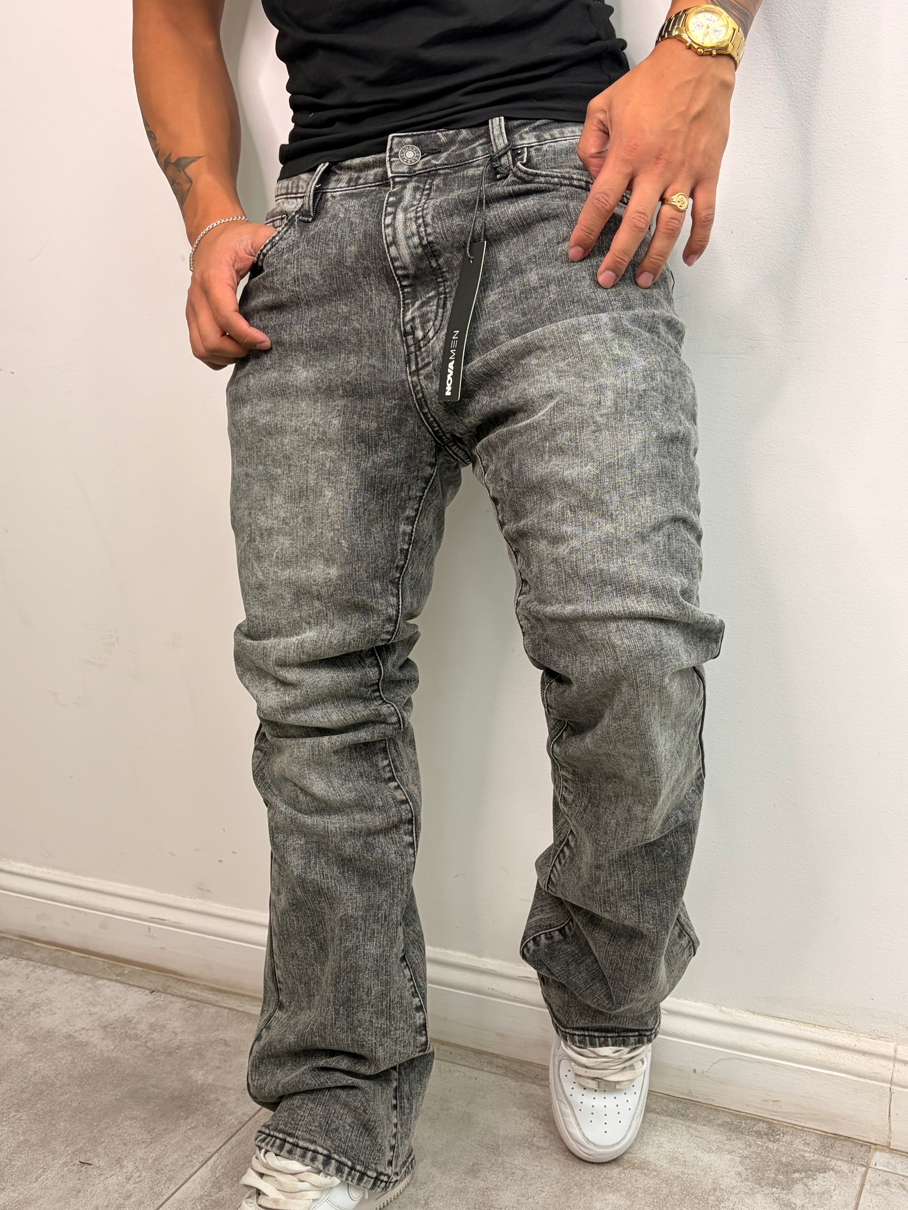 Jeans Flared — Mid Wash