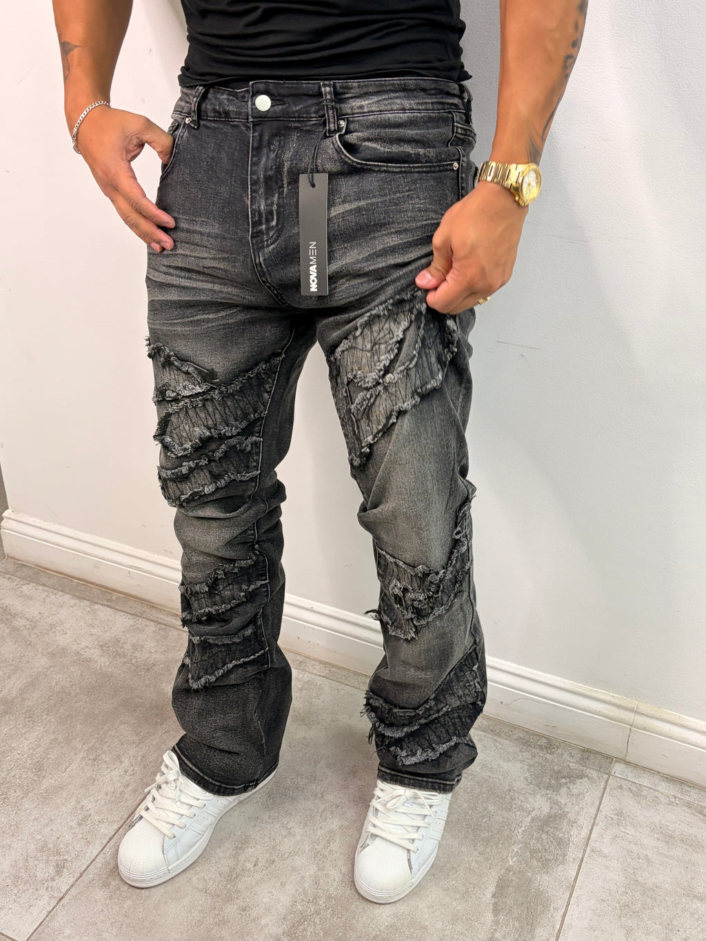 Jeans Slim Flared — Noir