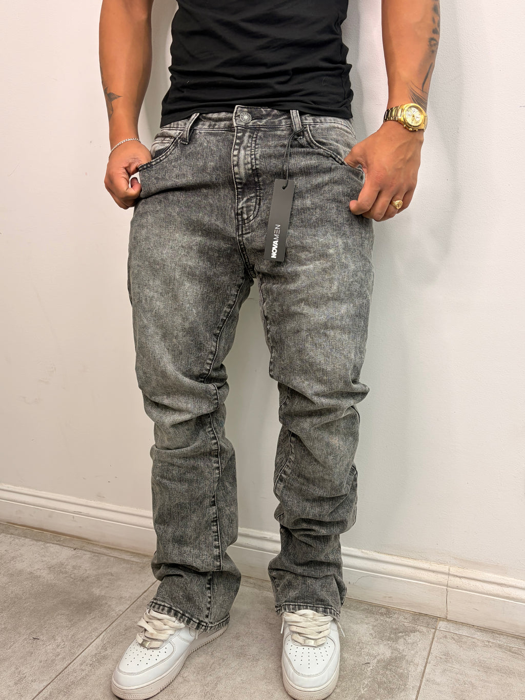 Jeans Flared — Mid Wash