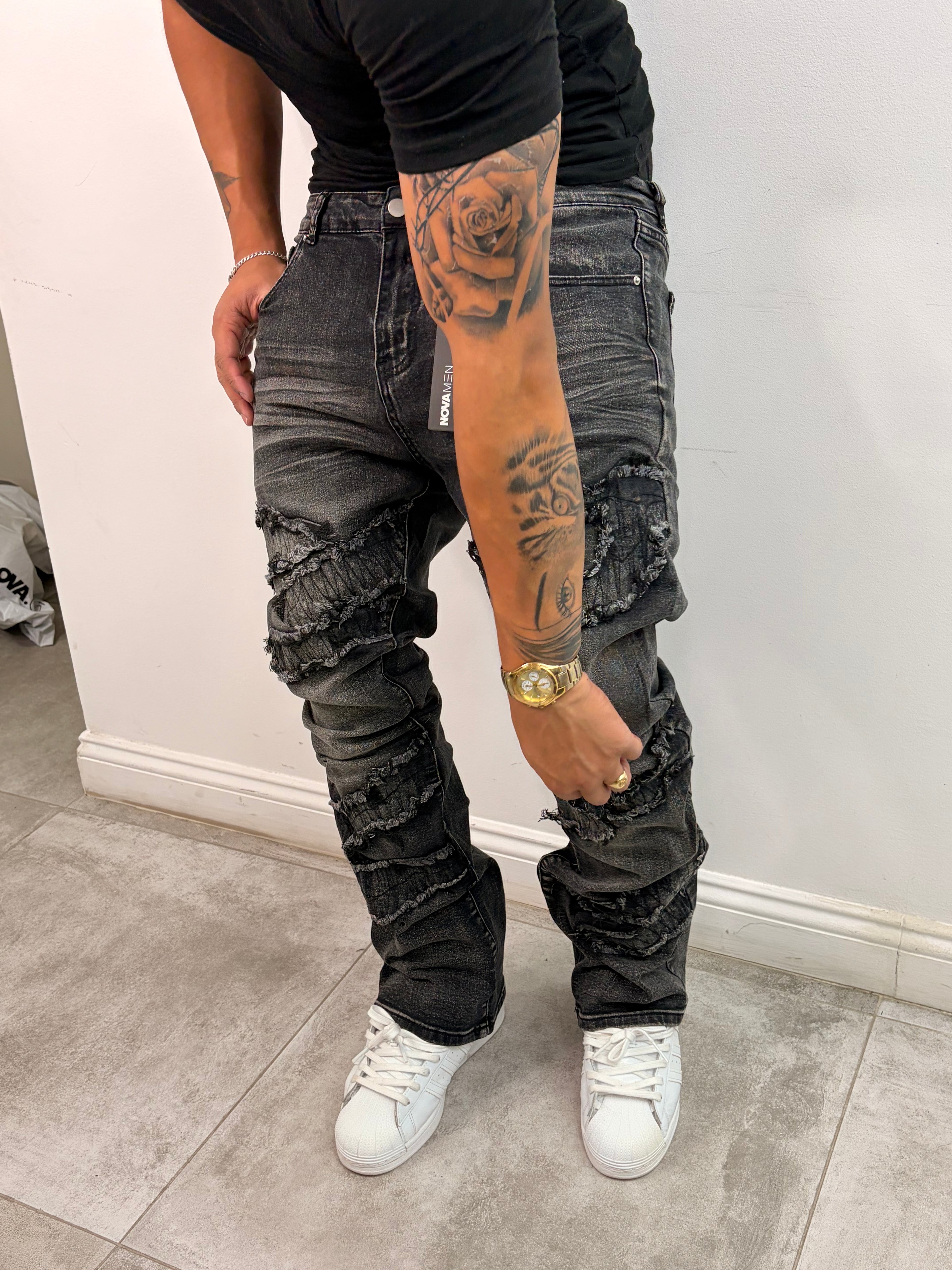 Jeans Slim Flared — Noir