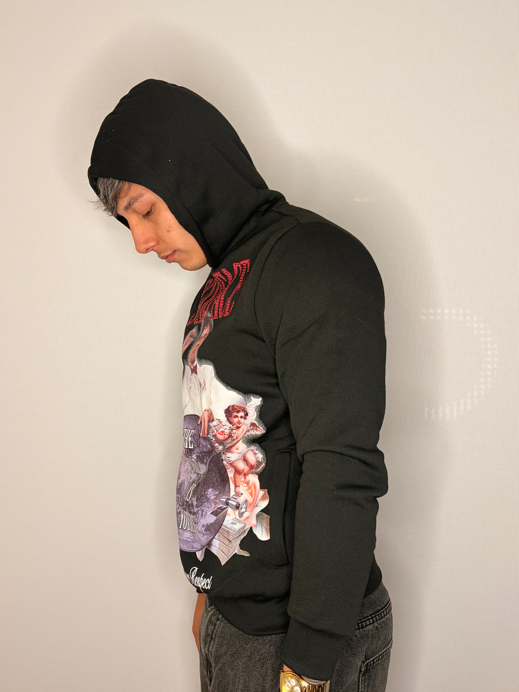 Hoodie Statement — Rhinestone