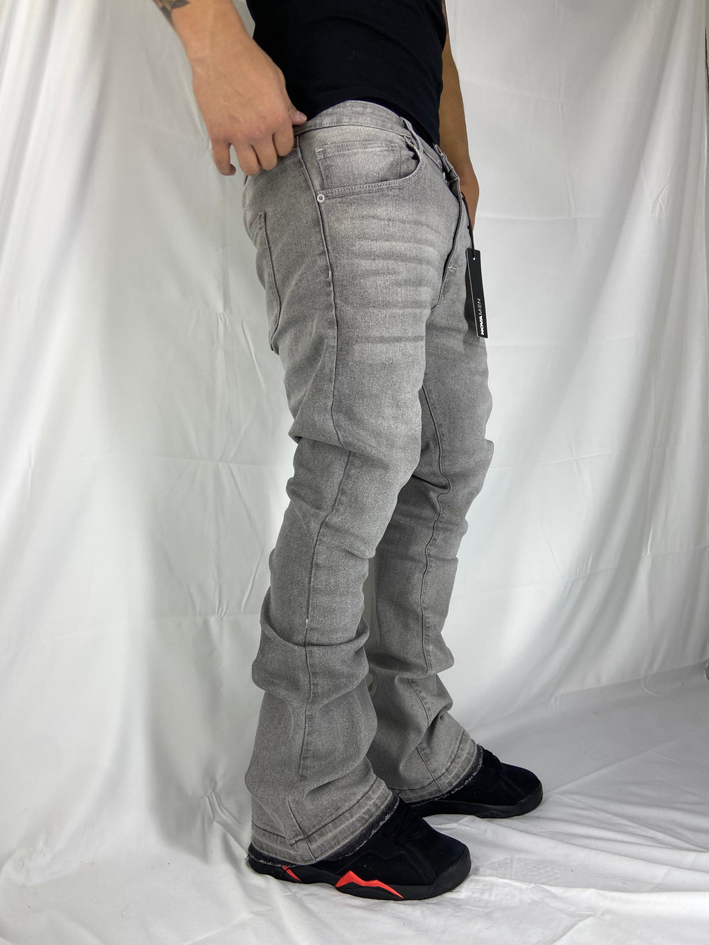 Jeans Flared (Gris)