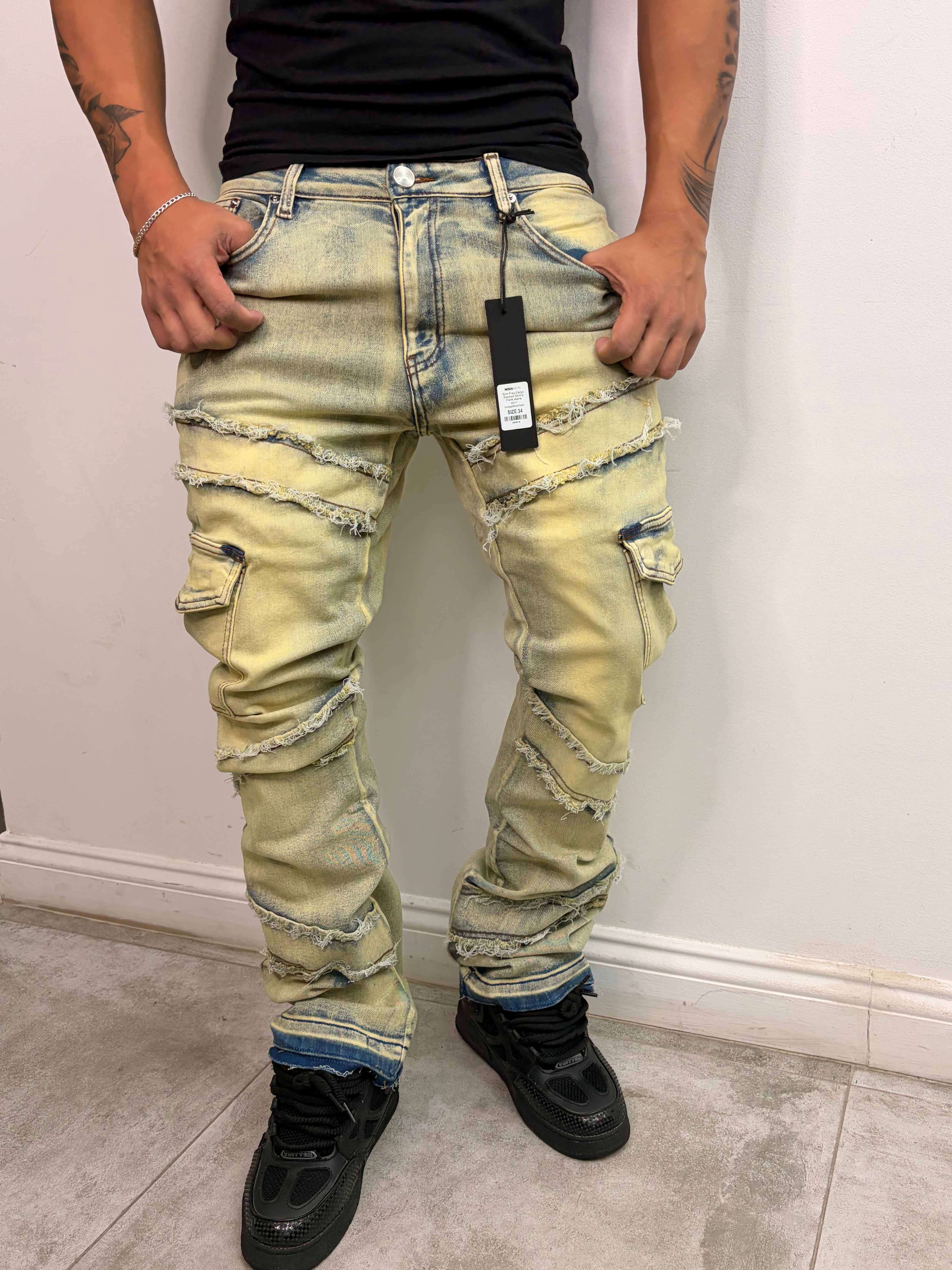 Jeans Flared Cargo — Utility