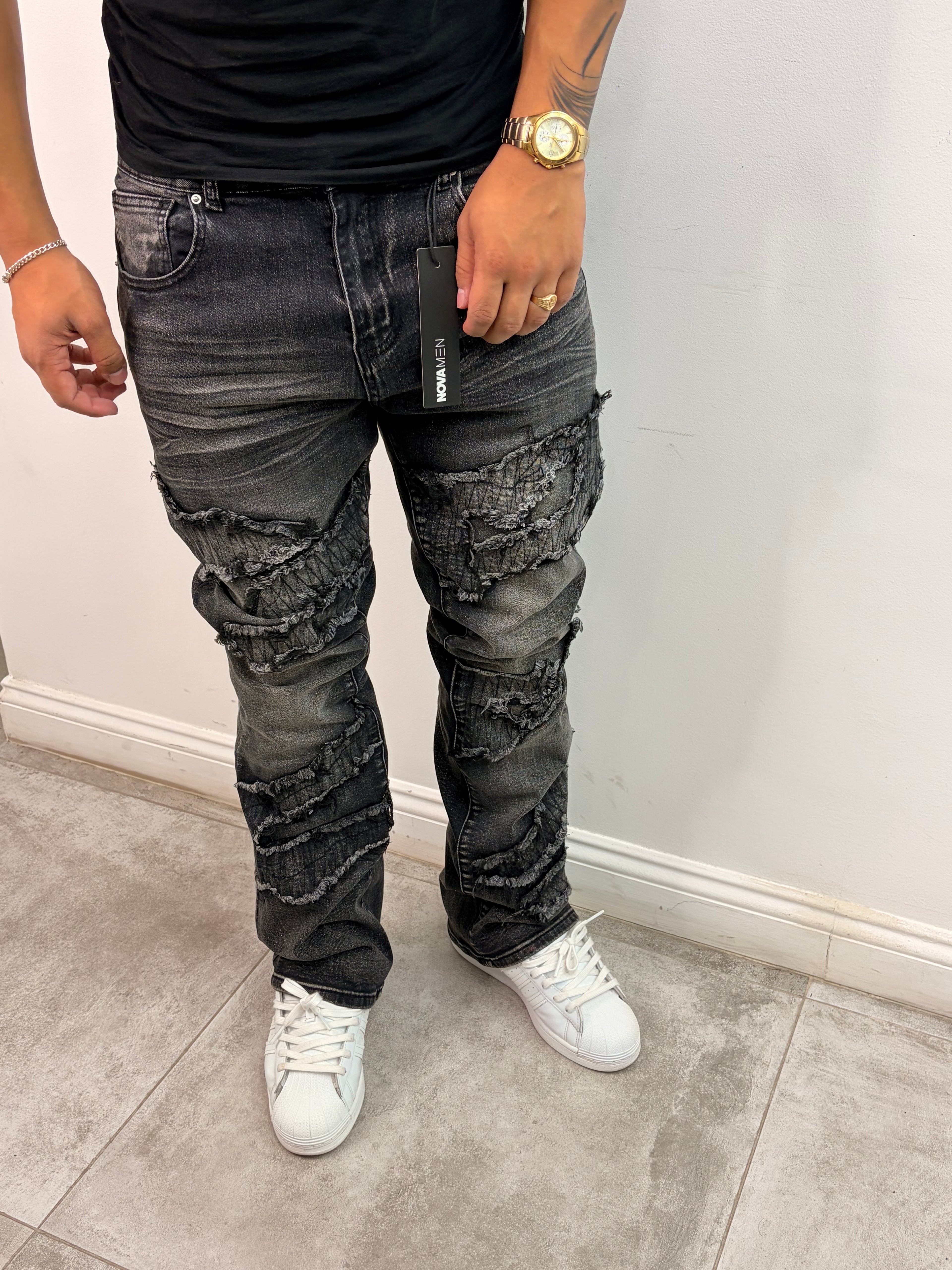 Jeans Slim Flared — Noir