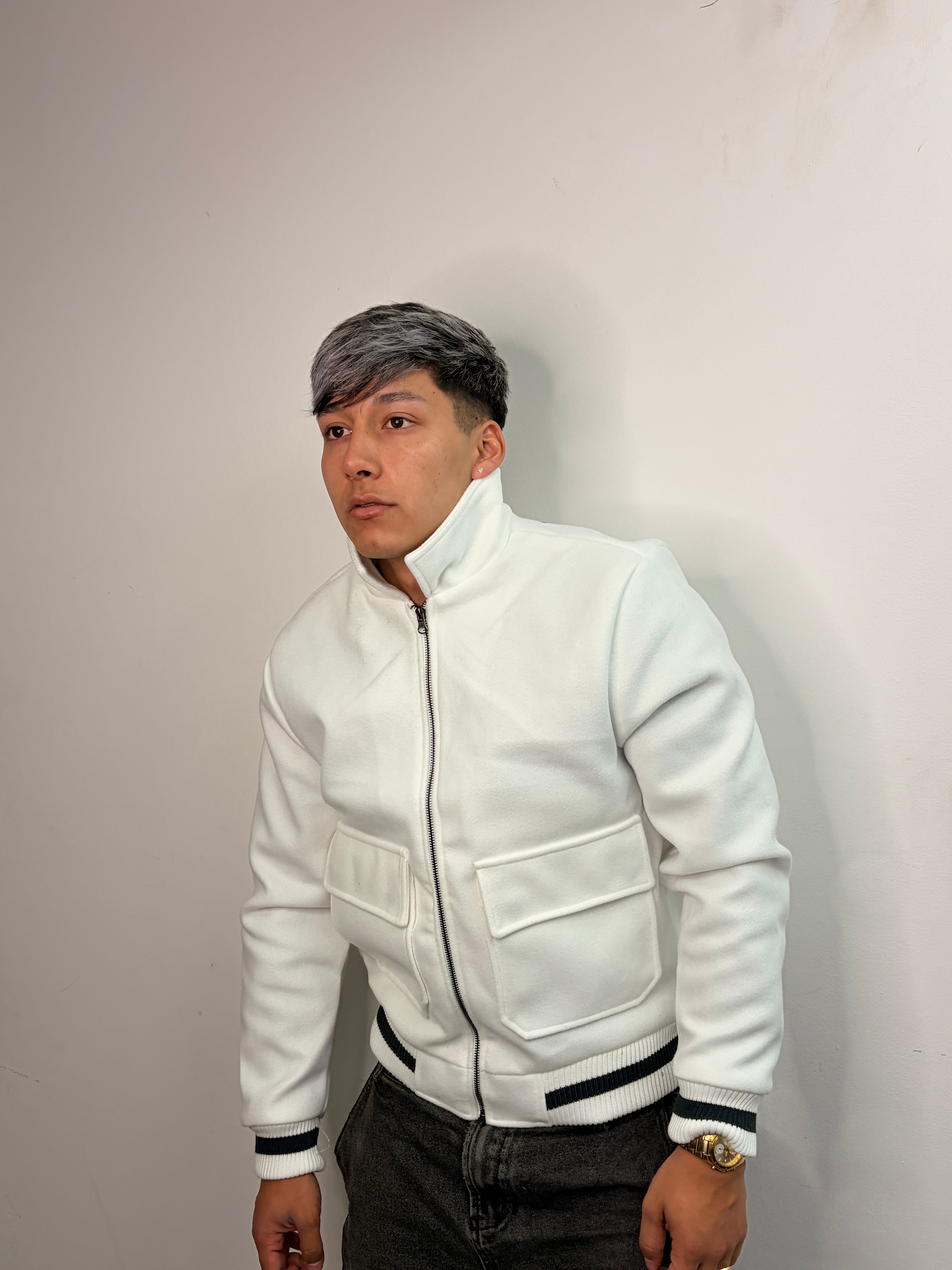 Chaqueta Track — Blanco