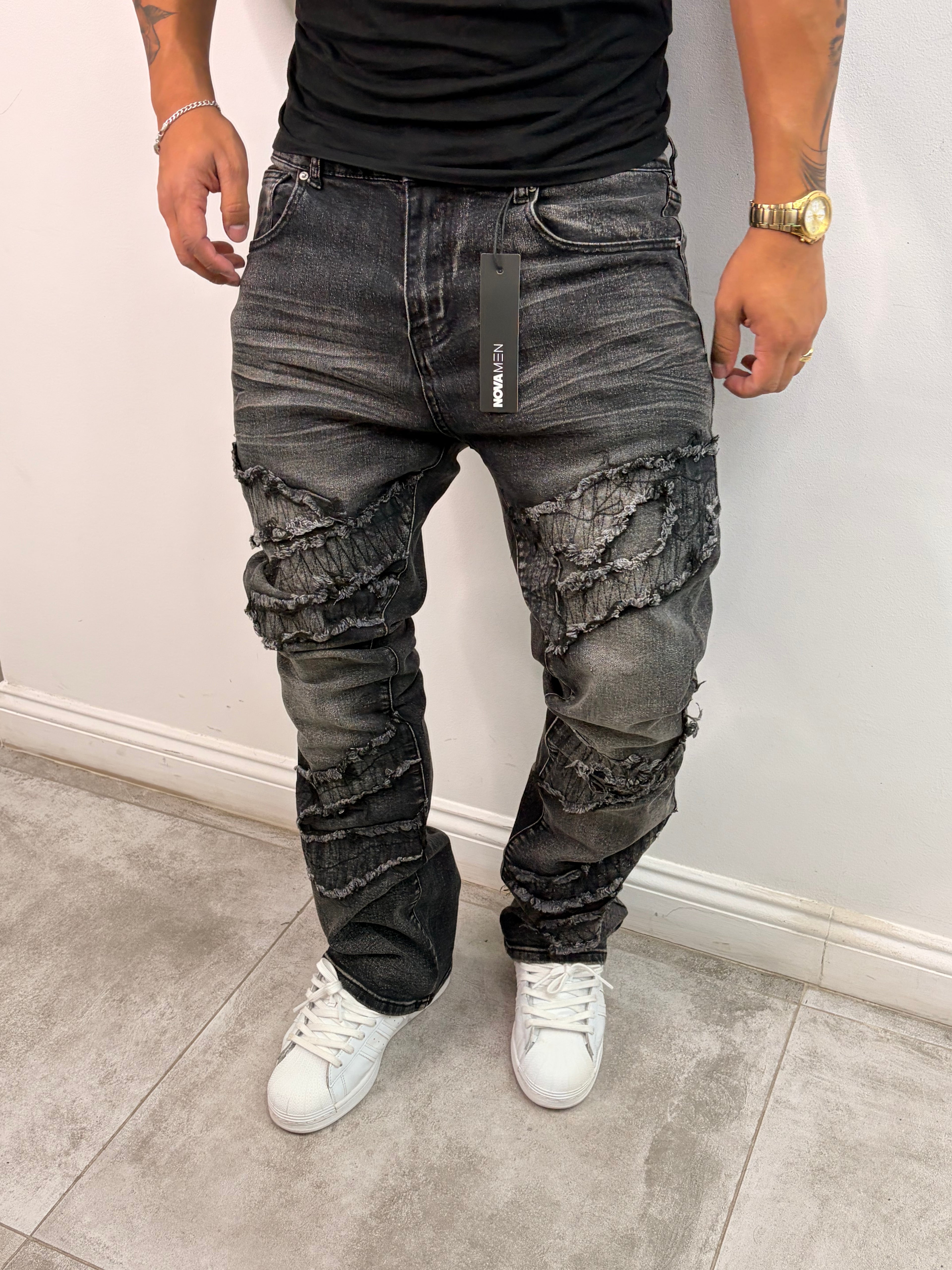 Jeans Slim Flared — Noir
