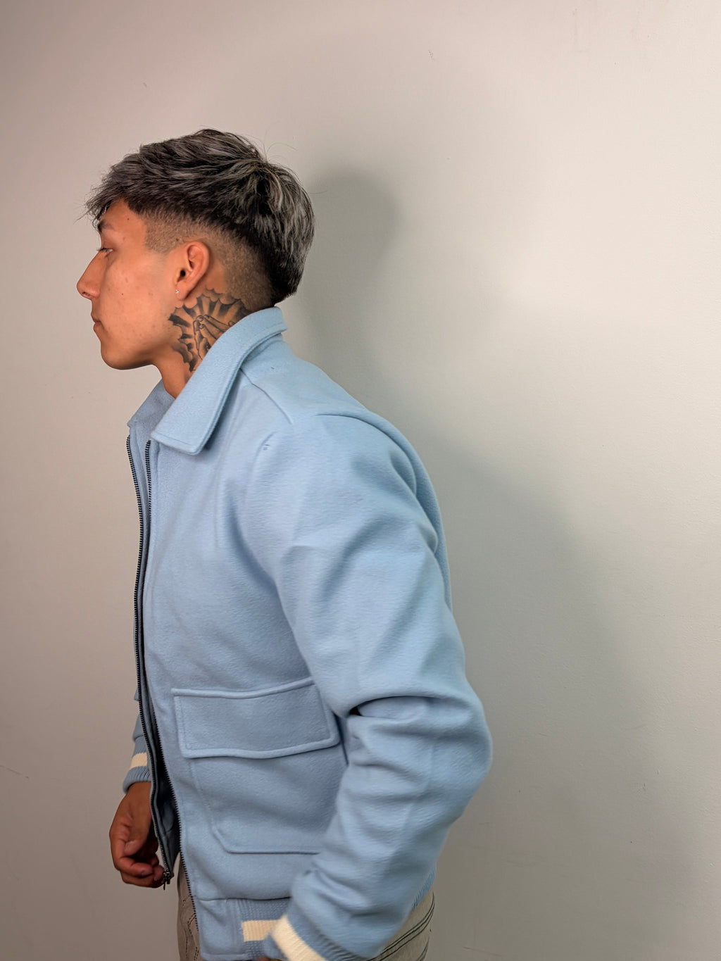 Chaqueta Track — Celeste
