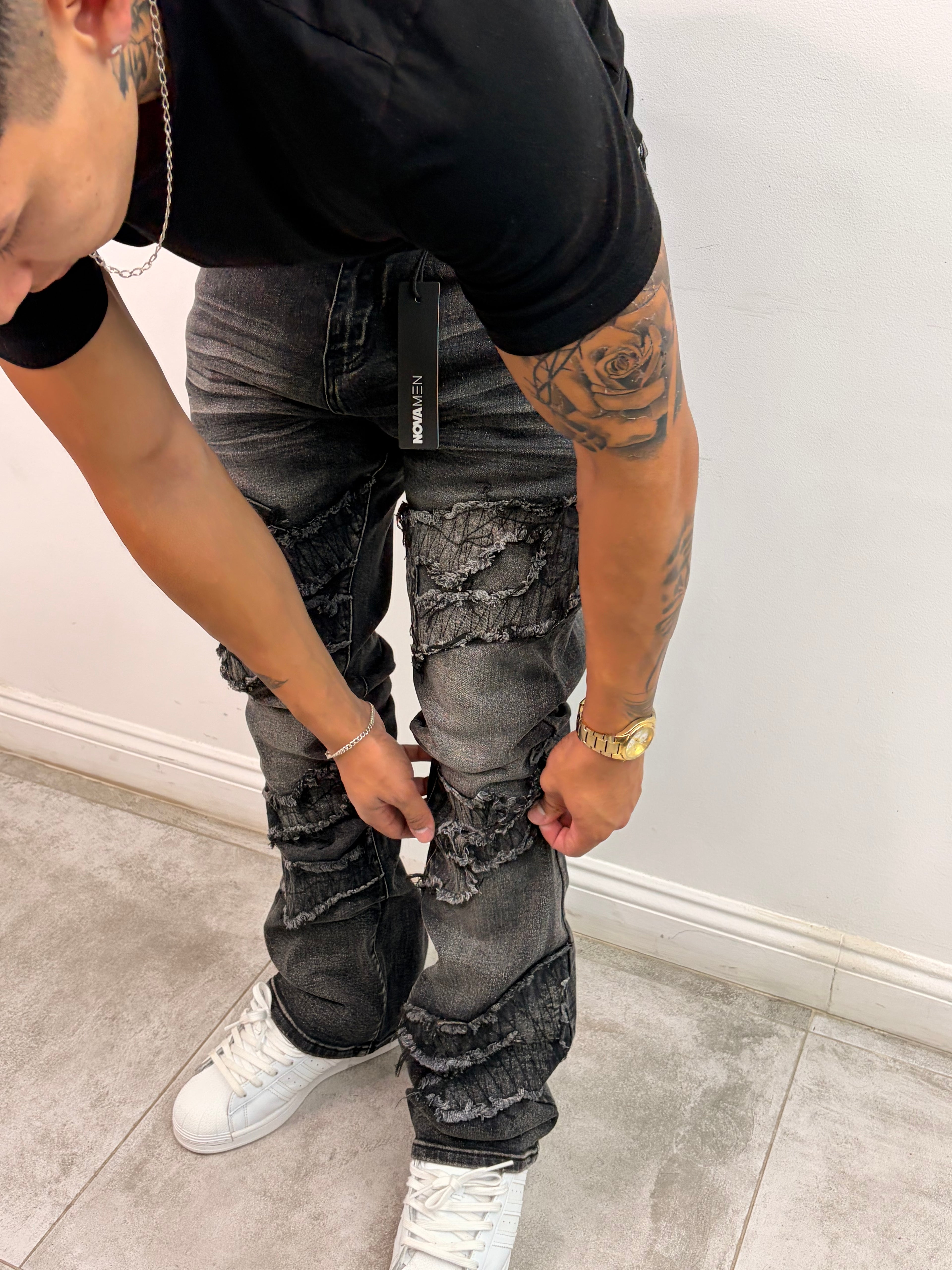 Jeans Slim Flared — Noir